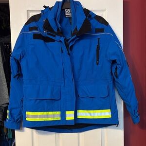 5.11 Tactical Blue Jacket with fluorescent Yellow and reflective stripes size xl